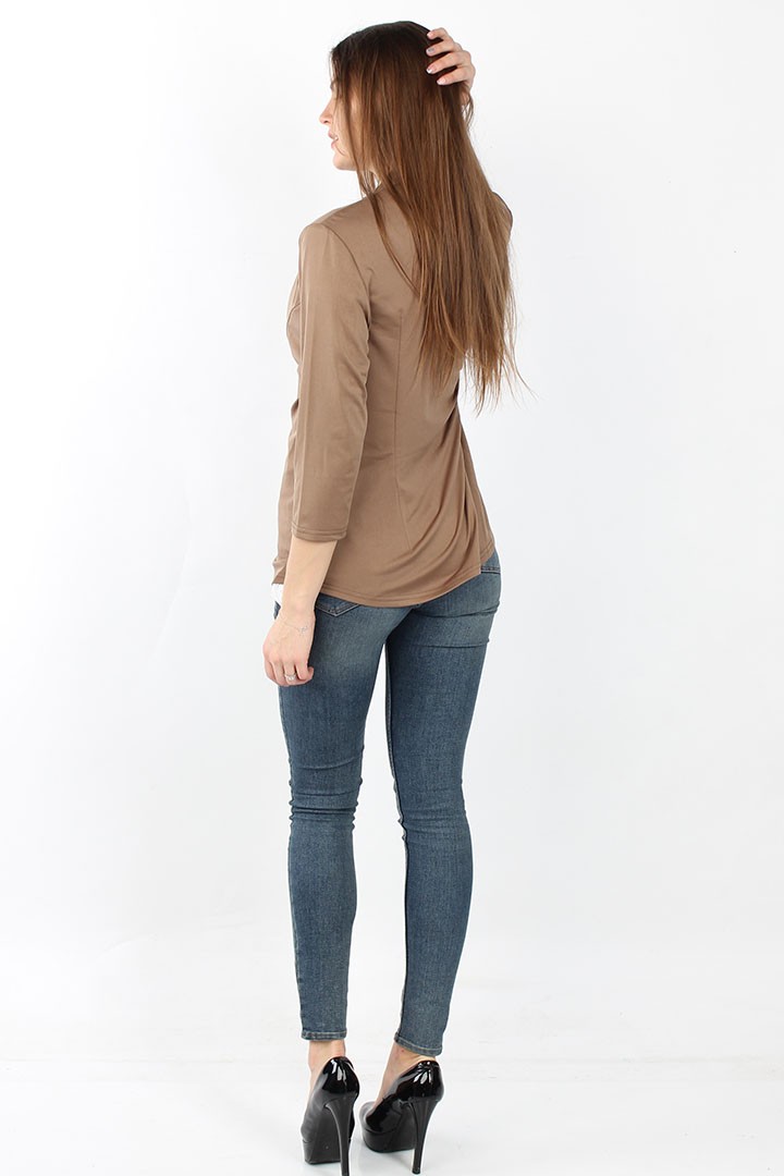 Фото товара 20179, коричневая блузка 